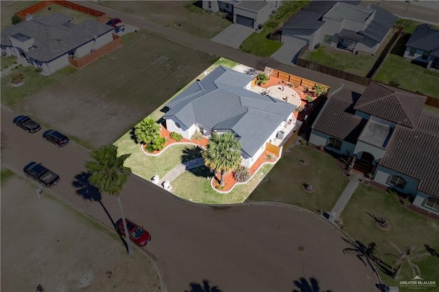 aerial view with a residential view