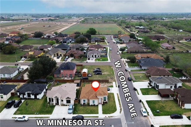 aerial view with a residential view