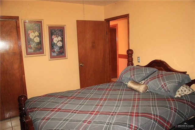 view of tiled bedroom