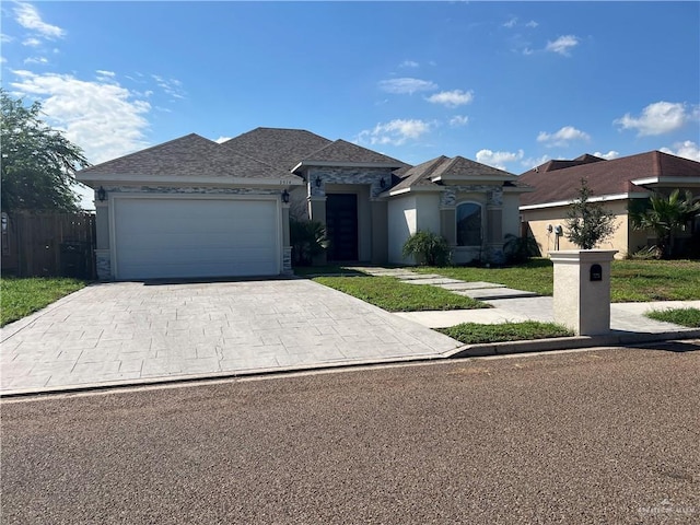 view of front of house with a garage