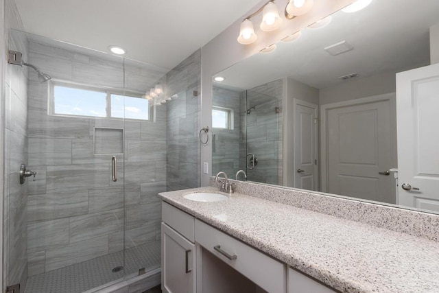 14222 Chalk Ridge Dr, Mcallen, TX 78504 - full bathroom with vanity and a stall shower
