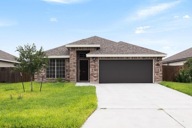 14222 Chalk Ridge Dr, Mcallen, TX 78504 - ranch-style home featuring brick siding, an attached garage, concrete driveway, and roof with shingles