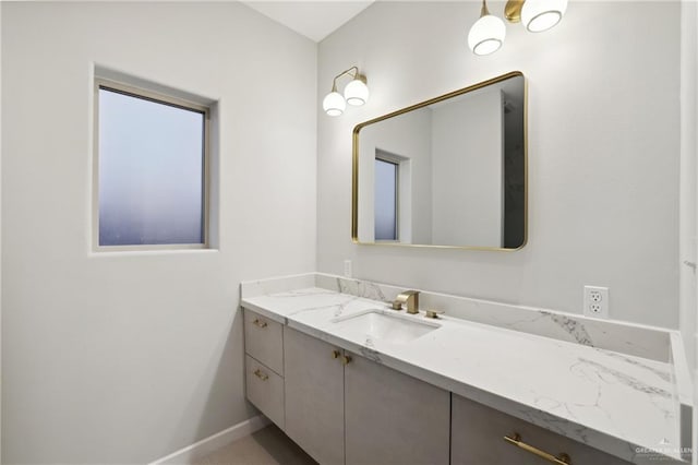 bathroom featuring vanity and baseboards