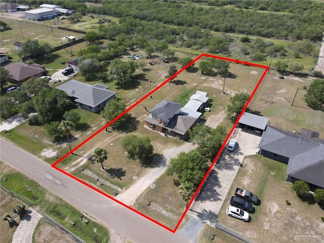 7027 Jo Din St, Edinburg, TX 78542 - aerial view of property and surrounding area with property boundaries highlighted