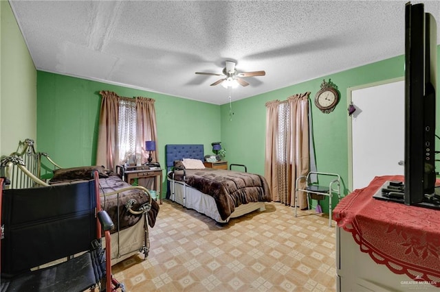 7027 Jo Din St, Edinburg, TX 78542 - bedroom with ceiling fan and a textured ceiling