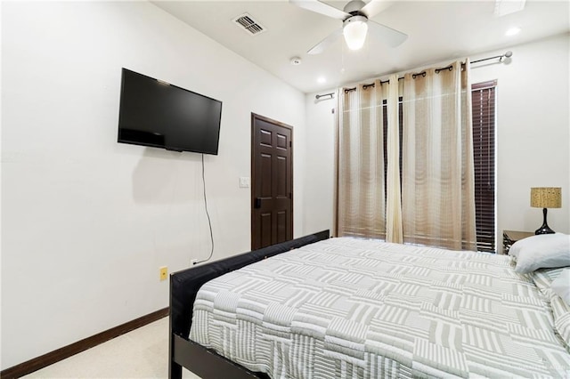 813 Travis St Unit 214, Mission, TX 78572 - carpeted bedroom featuring baseboards, a ceiling fan, and recessed lighting