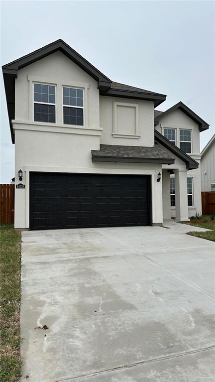 view of front property with a garage