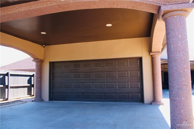 view of garage