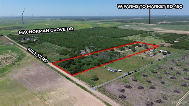 21732 Mile 17 Rd, Edinburg, TX 78541 - birds eye view of property featuring a rural view