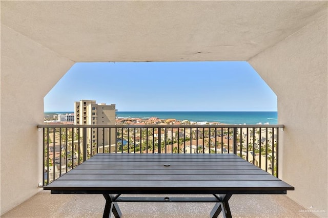 balcony with a water view