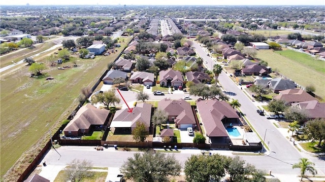 bird's eye view featuring a residential view