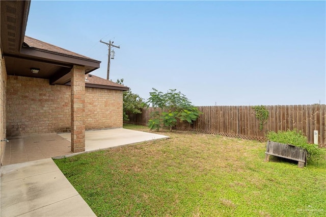 view of yard with a patio