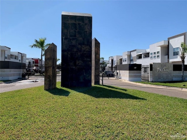 view of community with a lawn