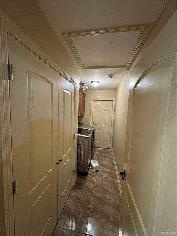 hallway featuring baseboards