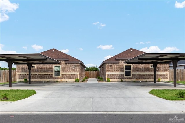 exterior space featuring a carport