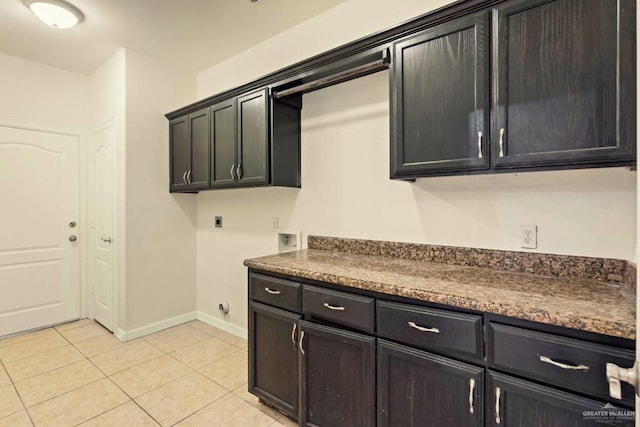 kitchen with light tile patterned floors