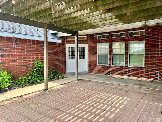 view of patio with a pergola