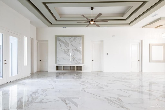 303 N 31st St, Hidalgo, TX 78557 - entrance foyer with a raised ceiling, ceiling fan, and marble tiled floors