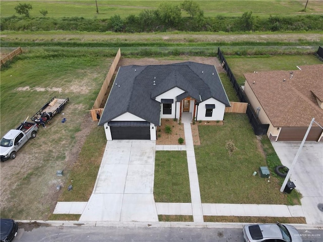 bird's eye view with a rural view