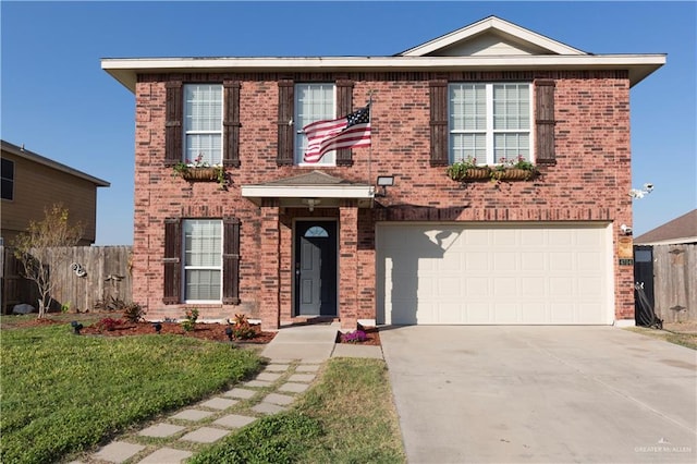 front facade with a garage