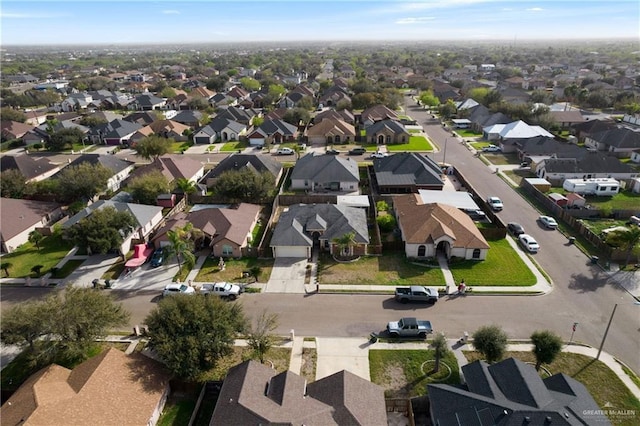 aerial view with a residential view