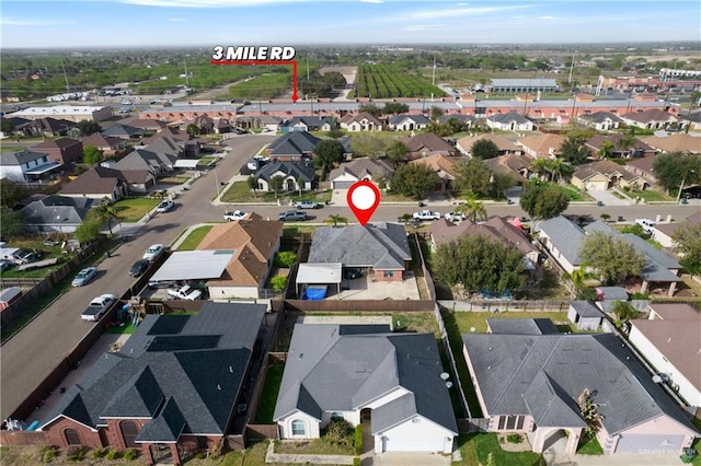 aerial view featuring a residential view