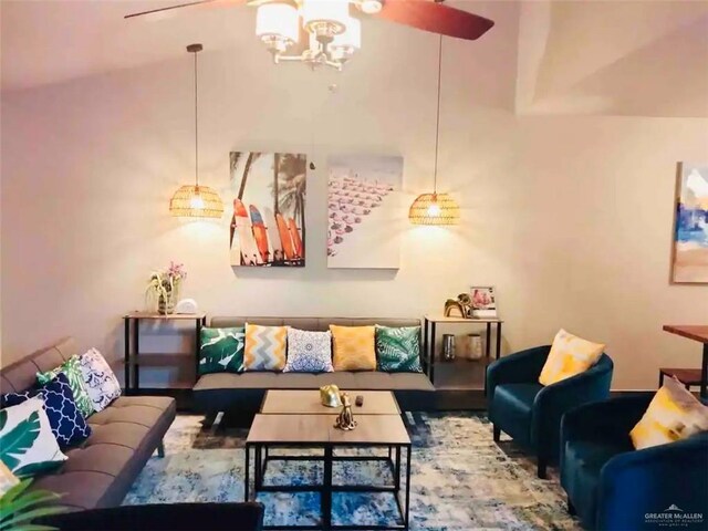 117B E Mezquite St, South Padre Island, TX 78597 - living room with ceiling fan