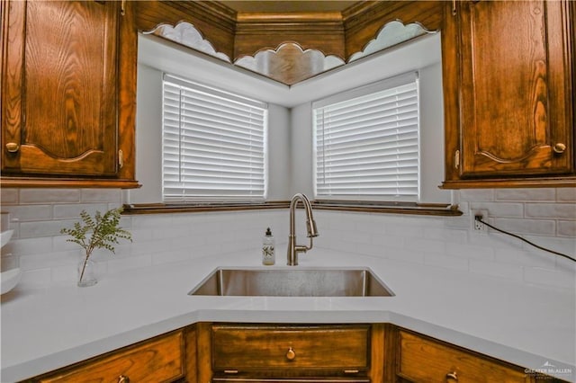 315 Oregano St, Edinburg, TX 78541 - kitchen with light countertops and backsplash