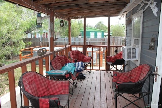 deck featuring cooling unit