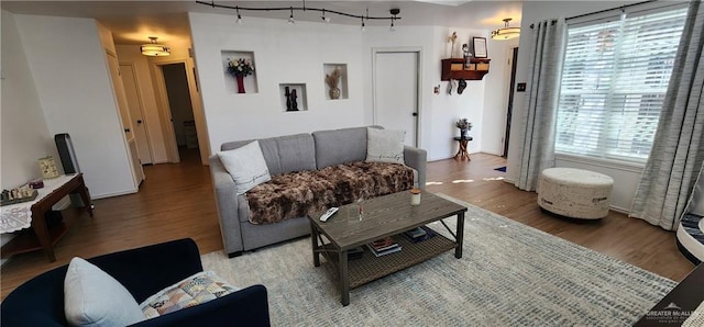 living room featuring hardwood / wood-style flooring