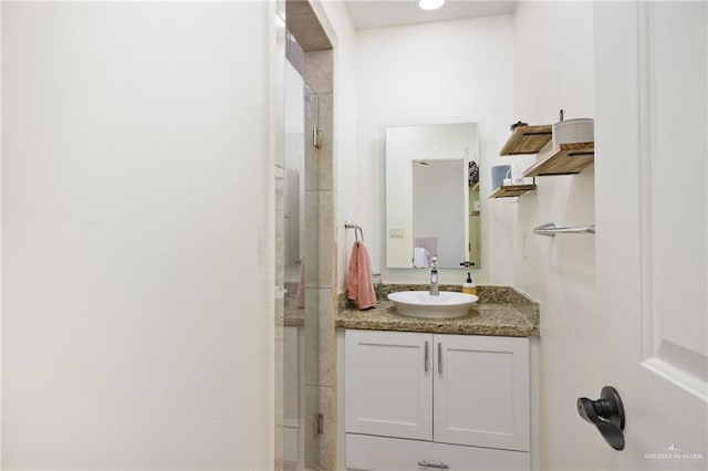 2803 Thompson St, Mission, TX 78573 - bathroom with vanity and a shower stall