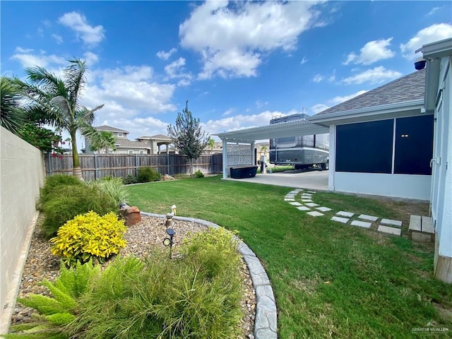 view of yard with a patio