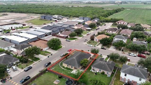 drone / aerial view with a residential view