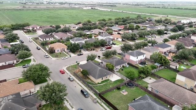 birds eye view of property with a residential view and a rural view