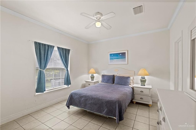 129 E Lantana St Unit 3, South Padre Island, TX 78597 - bedroom with baseboards, visible vents, and crown molding