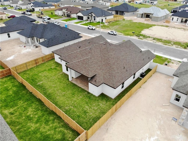 aerial view with a residential view