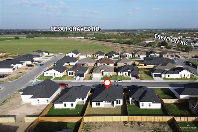 drone / aerial view with a residential view