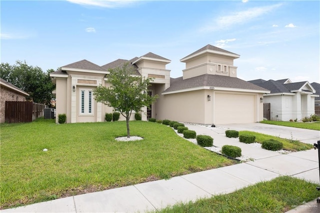 1213 N Garden Ridge Ave, San Juan, TX 78589 - prairie-style house with concrete driveway, central AC, and stucco siding