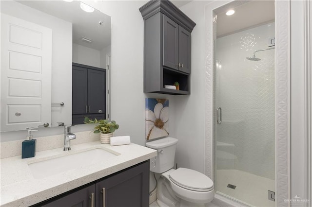 1213 N Garden Ridge Ave, San Juan, TX 78589 - full bathroom featuring a stall shower, toilet, and vanity