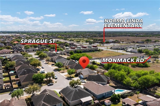 birds eye view of property featuring a residential view