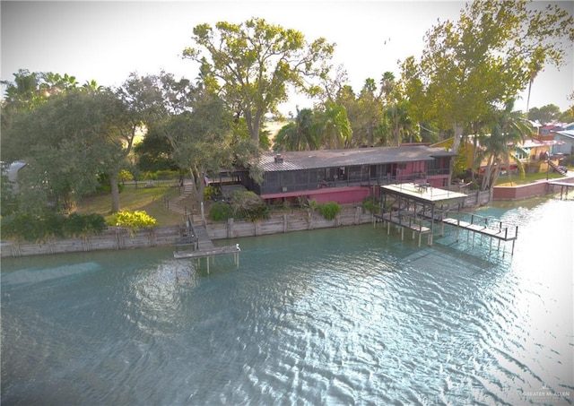 8308 Lago Vista Dr, Monte Alto, TX 78538 - water view with a dock
