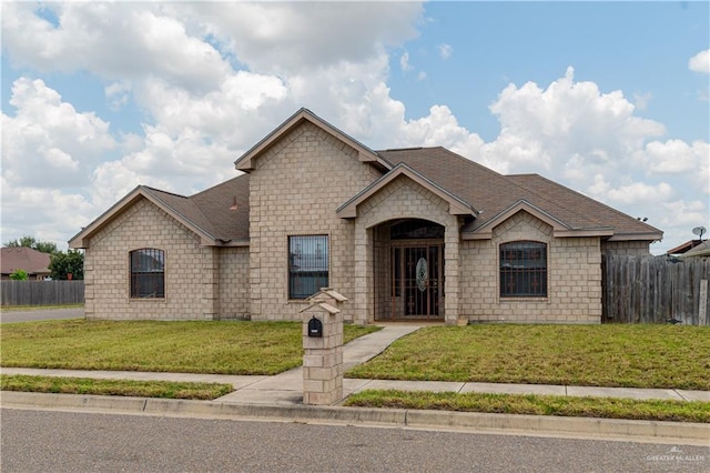 view of front of house with a front yard