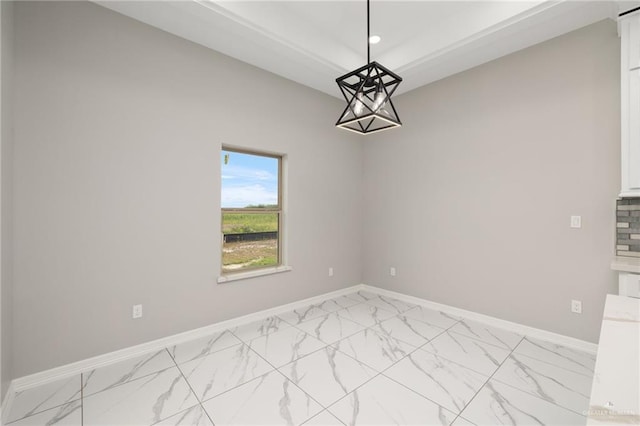 1606 Arden St, Mercedes, TX 78570 - unfurnished room with light marble finish floors, baseboards, recessed lighting, and a chandelier