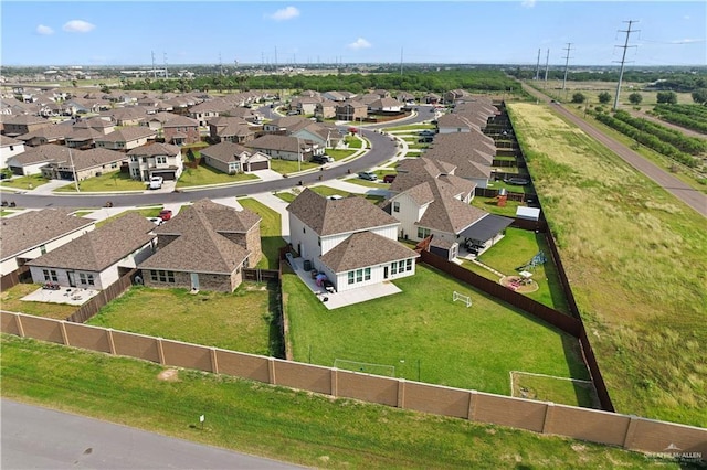 bird's eye view with a residential view
