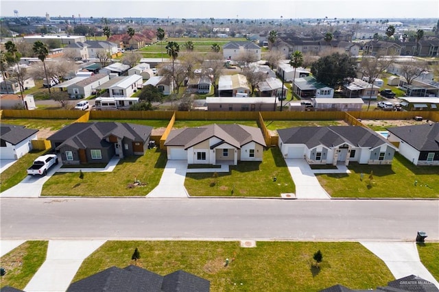 bird's eye view with a residential view