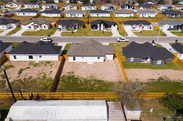 drone / aerial view with a residential view