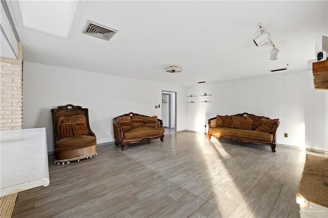 living area featuring hardwood / wood-style flooring