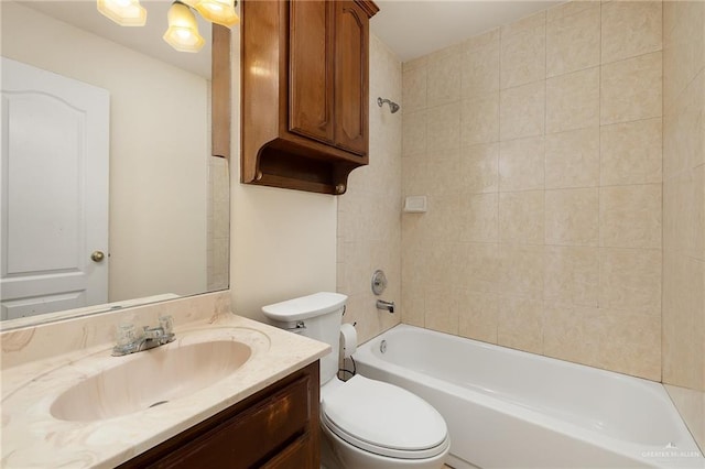 1502 N Popotillo Ave, Edinburg, TX 78541 - bathroom with toilet, vanity, and shower / bath combination