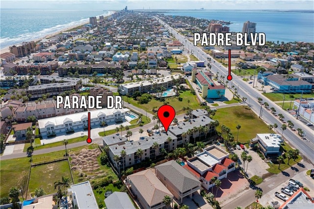 104 E Parade Dr Unit 12, South Padre Island, TX 78597 - birds eye view of property featuring a water view
