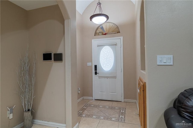 view of tiled foyer